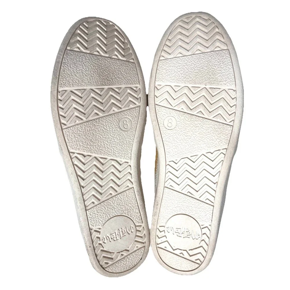 Mad Love Shoes Womens 8 Lydia Loafers Yellow White Striped Casual Comfort Flats